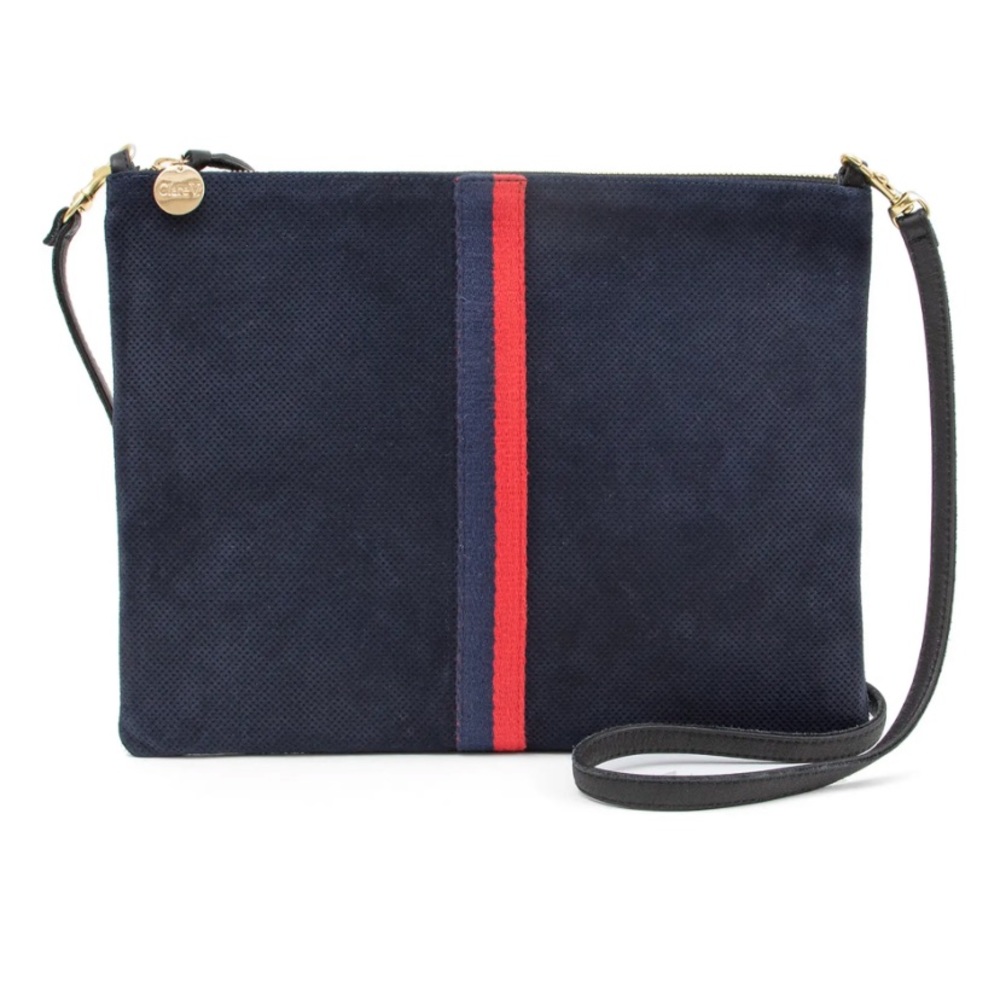 Clare V Navy and Red Crossbody Bag
